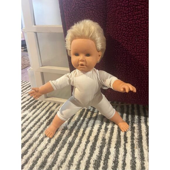 FEBER Baby Boy Toddler Boy Posable 19” Doll made in Spain Vintage - Picture 1 of 12